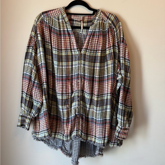 Free People Multicolor Plaid Shirt - Picture 2 of 10
